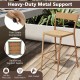 Patio bar stool with breathable rattan seat and sturdy metal frame, ideal for backyard or poolside relaxation.