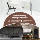 Black outdoor folding sling chair set of 4, featuring armrests, foldable design for easy storage and transport.
