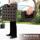 Detachable 20-inch patio umbrella base plate with built-in handle, made of durable HDPE plastic for easy transport.
