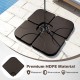 20-inch patio offset umbrella base made of heavy-duty HDPE, featuring detachable plates for easy storage and filling.