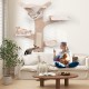 Wall-mounted cat tower with hammock and sisal scratching mat, featuring 5 layers for play and relaxation in natural.
