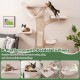 Wall-mounted cat tower featuring 4 padded platforms and a hammock for comfortable play and relaxation.