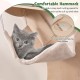 Cozy hammock for cats in a wall-mounted cat tower, featuring soft plush fabric and a convenient access hole.