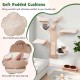 Wall-mounted cat tower with soft padded cushions, hammock, and sisal scratching mat for comfortable play and relaxation.