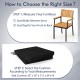 Black outdoor chair cushion set of 2, 20" x 20" x 2", waterproof and fade-resistant, ideal for indoor or outdoor use.