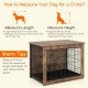 Dog crate furniture with cushion and double doors, 33 inches, ideal for small/medium dogs, perfect for cozy resting.