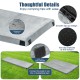 Lightweight portable memory camping mattress in gray with waterproof cover and non-slip bottom, ideal for camping trips.