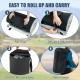 Lightweight portable memory camping mattress rolled up in a carrying bag, ideal for camping and outdoor activities.