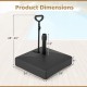 Mobile patio umbrella base with dimensions 24" x 24", 5" height, featuring wheels for easy transport and stability.