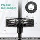 Adjustable black patio umbrella table tray with 12" diameter, designed for stability and easy assembly for outdoor use.