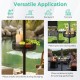 Patio umbrella table tray in black, adjustable for various pole sizes, perfect for snacks and drinks during outdoor.
