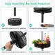 Patio umbrella table tray in black with adjustable adapters, designed for easy assembly and outdoor use.