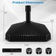 Fillable umbrella base with shell texture, black, 17.5" wide, designed for 6-10 ft patio umbrellas, stable and stylish.