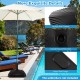 Fillable umbrella base in black with shell texture, designed for 6-10 ft umbrellas, featuring a non-slip bottom for.