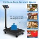Digital platform scale with sturdy metal construction, LED screen, and foldable design for versatile use in various.