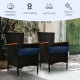Navy patio chair seat cushion pads, 21"x21", made of durable polyester, waterproof, and easy to clean for.