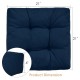 Navy 21"x21" patio chair seat cushion with 4" resilience cotton, waterproof fabric, ideal for indoor and outdoor use.