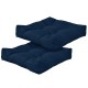 Navy 21"x21" patio chair seat cushion pads featuring soft, high resilience cotton for enhanced comfort and durability.