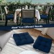 Navy 21x21 inch patio chair seat cushions with 4" high resilience cotton, ideal for indoor and outdoor use.