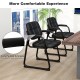 Upholstered waiting room chairs with armrests in black, featuring ergonomic backrest and durable metal frame for.