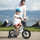 Kids bike with adjustable seat and dual brake system, featuring removable training wheels for ages 3-4, perfect for.