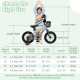 12-inch kids bike with adjustable seat, removable training wheels, and dual brake system for ages 3-4 years.