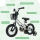 12-inch kids bike with adjustable seat, dual brake system, and removable training wheels for ages 3-4 years.