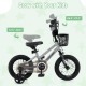 12-inch kids bike with adjustable seat, dual brake system, and removable training wheels for ages 3-4.