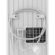 Power cord organizer and drain hose on the back of a 10000 BTU portable air conditioner for easy maintenance.