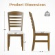 Dining chair dimensions showing a rubber wood frame and padded seat, designed for comfort and stability in farmhouse.