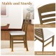 Dining chair set of 2 with rubber wood frame, padded seat, and slatted backrest for comfortable dining experiences.