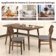 Set of 2 farmhouse upholstered kitchen chairs with rubber wood frame and gray padded seats, ideal for dining rooms.