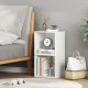 White stackable cube storage organizer with an open design, perfect for books and decor in any living space.