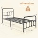 Twin size black bed frame with headboard, 12.5" under bed storage, and classic Victorian style for vintage elegance.