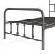 Twin size black bed frame with headboard, featuring robust metal slats and under bed storage for added convenience.
