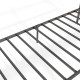 Twin size black bed frame with headboard, featuring robust metal slats and under bed storage for convenient.