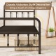 Twin size black bed frame with headboard, featuring classic Victorian style and under bed storage for vintage elegance.
