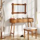 Wood framed mirror with acacia wood and vintage rivet design, enhancing rustic appeal in any living space.