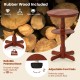 2-tier round high top bar table in espresso with storage shelf, sturdy rubber wood, and adjustable foot pads for.