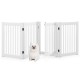 Freestanding 4-panel wooden dog fence in white, 30 inches tall, ideal for creating a safe space for pets.