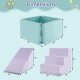Soft play set featuring purple foam climbing blocks, including a ramp and staircase, ideal for toddlers' imaginative.