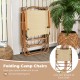 Folding camp chairs set of 2 in beige, lightweight at 6 lbs each, perfect for camping and beach use, space-saving.