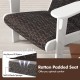 Patio Adirondack chair featuring a mix brown PE rattan padded seat for optimal comfort and hidden cupholder convenience.