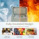 50 QT rotomolded cooler in tan with integrated cup holders, designed to keep items cold for 5-7 days, ideal for outdoor.