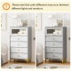 4-drawer modern storage cabinet in gray and white with fluted glass door, ideal for bedrooms and living rooms.