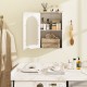 Bathroom wall cabinet with tempered glass door, adjustable shelf, and magnetic catch, perfect for organized storage.