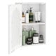 Bathroom wall cabinet with tempered glass door, adjustable shelf, and spacious storage for toiletries and essentials.