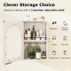 Spacious bathroom wall cabinet with tempered glass door, adjustable shelf, and magnetic catch for organized storage.