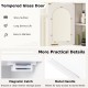 Bathroom wall cabinet with tempered glass door, adjustable shelf, and metal handle for easy access and clean storage.