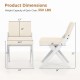 Wooden dining chair dimensions with rubber wood frame and padded cushions, featuring a modern white design for.